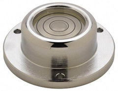 Geier & Bluhm, Inc. - 1-3/4 Inch Base Diameter x 0.63 Inch Overall Height, 3 Circles, Brass Bull's Eye Circular Level - 0.3 Inch Vial Diameter, 13/16 Inch Inner Diameter, 0.12 Inch Mounting Hole Diameter, 30 min Sensitivity, -40 to 150°F - Strong Tooling