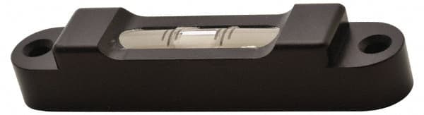 Geier & Bluhm, Inc. - 2-31/32 Inch Long, Horizontal, Aluminum, Plate Mounting Tubular Level - 0.05 Inch Sensitivity, 9/16 Inch High/Diameter, Black Lacquer, 1 Vial - Strong Tooling