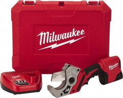 Milwaukee Tool - 2" Pipe Capacity, M12 PVC Shear - Cuts Flexible Rubber, PVC, Plastic - Strong Tooling