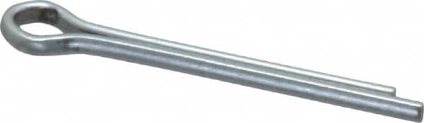 Made in USA - 1/8" Diam x 1-1/4" Long Extended Prong Cotter Pin - Grade 2, Zinc-Plated, Steel - Strong Tooling