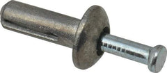 Powers Fasteners - 1/4" Diam, 1/4" Drill, 3/4" OAL, 1-1/8" Min Embedment Hammer Drive Concrete Anchor - Steel (Drive Pin)/Zamac Alloy (Body), Zinc-Plated Finish, Mushroom Head - Strong Tooling