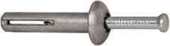 Powers Fasteners - 1/4" Diam, 1/4" Drill, 1-1/4" OAL, 1-7/8" Min Embedment Hammer Drive Concrete Anchor - Steel (Drive Pin)/Zamac Alloy (Body), Zinc-Plated Finish, Mushroom Head - Strong Tooling