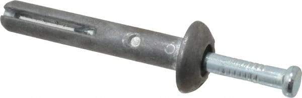 Powers Fasteners - 1/4" Diam, 1/4" Drill, 1-1/2" OAL, 1-7/8" Min Embedment Hammer Drive Concrete Anchor - Steel (Drive Pin)/Zamac Alloy (Body), Zinc-Plated Finish, Mushroom Head - Strong Tooling