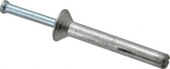 Powers Fasteners - 1/4" Diam, 1/4" Drill, 2" OAL, 7/8" Min Embedment Hammer Drive Concrete Anchor - Steel (Drive Pin)/Zamac Alloy (Body), Zinc-Plated Finish, Flat Head - Strong Tooling