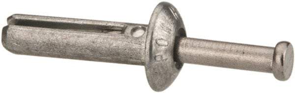 Powers Fasteners - 1/4" Diam, 1/4" Drill, 1" OAL, 7/8" Min Embedment Hammer Drive Concrete Anchor - Stainless Steel (Drive Pin)/Zamac Alloy (Body), Zinc-Plated Finish, Mushroom Head - Strong Tooling