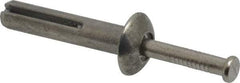 Powers Fasteners - 1/4" Diam, 1/4" Drill, 1-1/4" OAL, 7/8" Min Embedment Hammer Drive Concrete Anchor - Stainless Steel (Drive Pin)/Zamac Alloy (Body), Zinc-Plated Finish, Mushroom Head - Strong Tooling