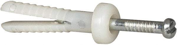 Powers Fasteners - 3/16" Diam, 3/16" Drill, 1" OAL, 1-1/8" Min Embedment Hammer Drive Concrete Anchor - Nylon (Body)/Steel (Drive Pin), Zinc-Plated Finish, Round Head - Strong Tooling