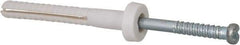 Powers Fasteners - 3/16" Diam, 3/16" Drill, 1-1/2" OAL, 1-1/8" Min Embedment Hammer Drive Concrete Anchor - Nylon (Body)/Steel (Drive Pin), Zinc-Plated Finish, Round Head - Strong Tooling