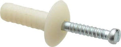 Powers Fasteners - 1/4" Diam, 1/4" Drill, 3/4" OAL, 7/8" Min Embedment Hammer Drive Concrete Anchor - Nylon (Body)/Steel (Drive Pin), Zinc-Plated Finish, Mushroom Head - Strong Tooling