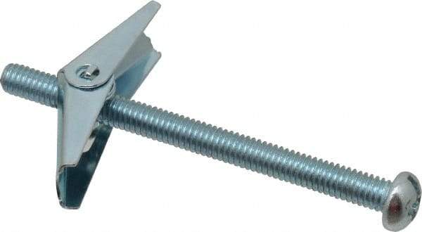 Powers Fasteners - 5/16" Screw, 5/16" Diam, 4" Long, Toggle Bolt Drywall & Hollow Wall Anchor - 7/8" Drill, Zinc Plated, Steel, Grade Zamac 7, Use in Drywall & Wallboard - Strong Tooling