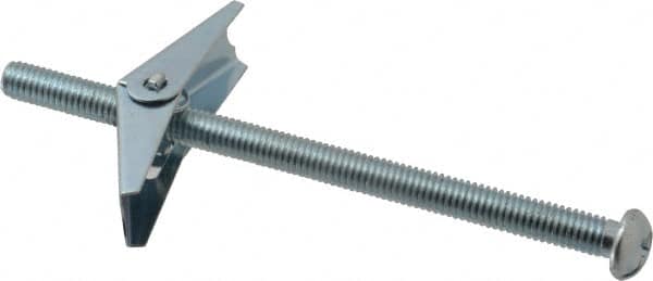 Powers Fasteners - 3/8" Screw, 3/8" Diam, 6" Long, Toggle Bolt Drywall & Hollow Wall Anchor - 7/8" Drill, Zinc Plated, Steel, Grade Zamac 7, Use in Drywall & Wallboard - Strong Tooling