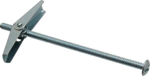 Powers Fasteners - 1/8" Screw, 1/8" Diam, 3" Long, Toggle Bolt Drywall & Hollow Wall Anchor - 3/8" Drill, Zinc Plated, Steel, Grade Zamac 7, Use in Drywall & Wallboard - Strong Tooling