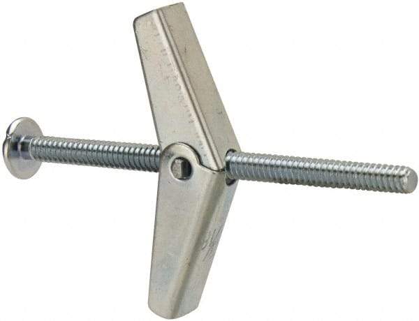 Powers Fasteners - 3/16" Screw, 3/16" Diam, 3" Long, Toggle Bolt Drywall & Hollow Wall Anchor - 1/2" Drill, Zinc Plated, Steel, Grade Zamac 7, Use in Drywall & Wallboard - Strong Tooling