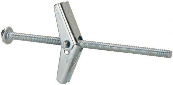 Powers Fasteners - 1/8" Screw, 1/8" Diam, 3" Long, Toggle Bolt Drywall & Hollow Wall Anchor - 3/8" Drill, Zinc Plated, Steel, Grade Zamac 7, Use in Drywall & Wallboard - Strong Tooling