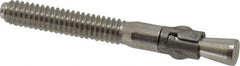 Powers Fasteners - 1/4" Diam, 1/4" Drill, 2-1/4" OAL, 7/8" Min Embedment Wedge Expansion Concrete Anchor - 304 Stainless Steel, Hex Nut Head, Hex Drive, 1-1/4" Thread Length - Strong Tooling