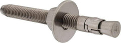 Powers Fasteners - 5/8" Diam, 5/8" Drill, 6" OAL, Wedge Expansion Concrete Anchor - 304 Stainless Steel, Hex Nut Head, Hex Drive, 4-1/2" Thread Length - Strong Tooling