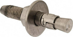 Powers Fasteners - 3/4" Diam, 3/4" Drill, 4-1/4" OAL, Wedge Expansion Concrete Anchor - 304 Stainless Steel, Hex Nut Head, Hex Drive, 2-3/8" Thread Length - Strong Tooling