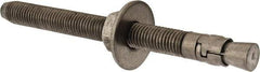 Powers Fasteners - 3/4" Diam, 3/4" Drill, 8-1/2" OAL, 1-1/8" Min Embedment Wedge Expansion Concrete Anchor - 304 Stainless Steel, Hex Nut Head, Hex Drive, 6-5/8" Thread Length - Strong Tooling