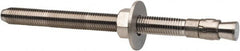 Powers Fasteners - 3/4" Diam, 3/4" Drill, 10" OAL, 1-1/8" Min Embedment Wedge Expansion Concrete Anchor - 304 Stainless Steel, Hex Nut Head, Hex Drive, 8-1/8" Thread Length - Strong Tooling