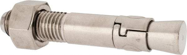 Powers Fasteners - 1" Diam, 1" Drill, 6" OAL, 1-5/8" Min Embedment Wedge Expansion Concrete Anchor - 304 Stainless Steel, Hex Nut Head, Hex Drive, 2-3/8" Thread Length - Strong Tooling