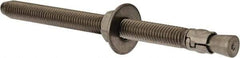 Powers Fasteners - 1/2" Diam, 1/2" Drill, 7" OAL, 7/8" Min Embedment Wedge Expansion Concrete Anchor - 316 Stainless Steel, Hex Nut Head, Hex Drive, 5-5/8" Thread Length - Strong Tooling