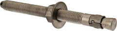 Powers Fasteners - 3/4" Diam, 3/4" Drill, 8-1/2" OAL, 1-3/4" Min Embedment Wedge Expansion Concrete Anchor - 316 Stainless Steel, Hex Nut Head, Hex Drive, 6-5/8" Thread Length - Strong Tooling