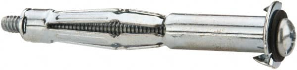 Powers Fasteners - 3/16" Screw, 3/8" Diam, 2-1/2" Long, 3/4 to 1-1/8" Thick, Sleeve Drywall & Hollow Wall Anchor - 3/8" Drill, Zinc Plated, Steel, Grade 5, Use in Concrete, & Masonry, Drywall, Plywood & Wallboard - Strong Tooling