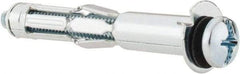 Powers Fasteners - 1/4" Screw, 7/16" Diam, 2-3/4" Long, 5/8 to 1-1/8" Thick, Sleeve Drywall & Hollow Wall Anchor - 7/16" Drill, Zinc Plated, Steel, Grade 5, Use in Concrete, & Masonry, Drywall, Plywood & Wallboard - Strong Tooling