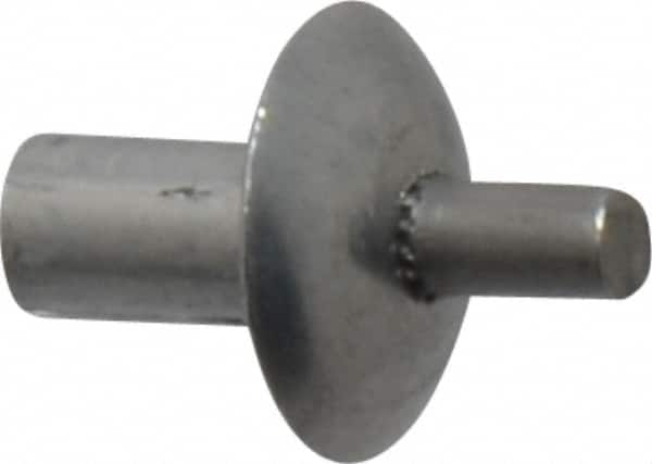 Made in USA - Brazier Head Aluminum Alloy Drive Blind Rivet - Stainless Steel Mandrel, 0.109" to 1/8" Grip, 0.312" Head Diam, 0.128" to 0.14" Hole Diam, 0.219" Length Under Head, 1/8" Body Diam - Strong Tooling