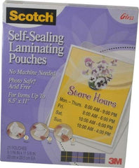 3M - Letter Size, Gloss Finish Plastic Pouch - 9-1/16 Inch Wide x 11-5/8 Inch High - Strong Tooling