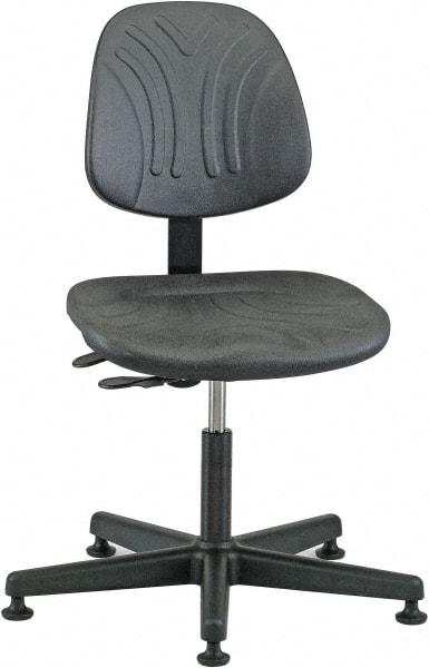 Bevco - 15 to 20" High Adjustable Chair - 23" Wide x 23" Deep, Polyurethane Seat, Black - Strong Tooling