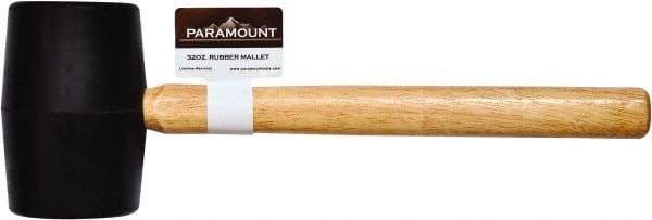 Paramount - 2 Lb Head Rubber Mallet - 15-13/32" OAL, Wood Handle - Strong Tooling