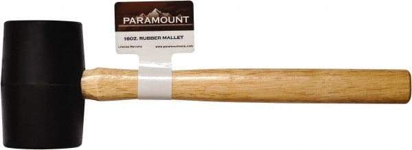 Paramount - 1 Lb Head Rubber Mallet - 12-15/16" OAL, Wood Handle - Strong Tooling