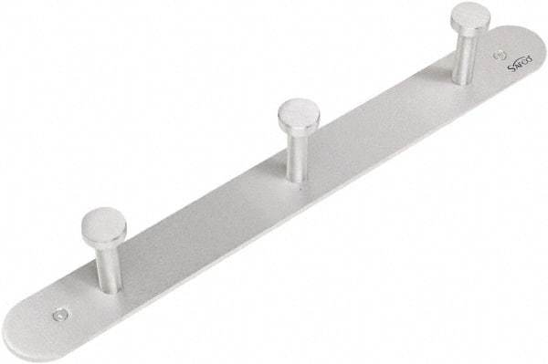 Safco - 3 Hooks, 18" Long x 2-3/4" Deep, Metal Wall/Door Hat/Coat Hook - 2" High - Strong Tooling