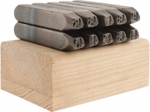 C.H. Hanson - 10 Piece, 1/4" Character Steel Stamp Set - Double Digit Figures, Double Digits - Strong Tooling