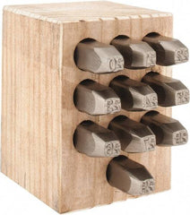 C.H. Hanson - 10 Piece, 1/4" Character Steel Stamp Set - Double Digit Figures, Double Digits - Strong Tooling