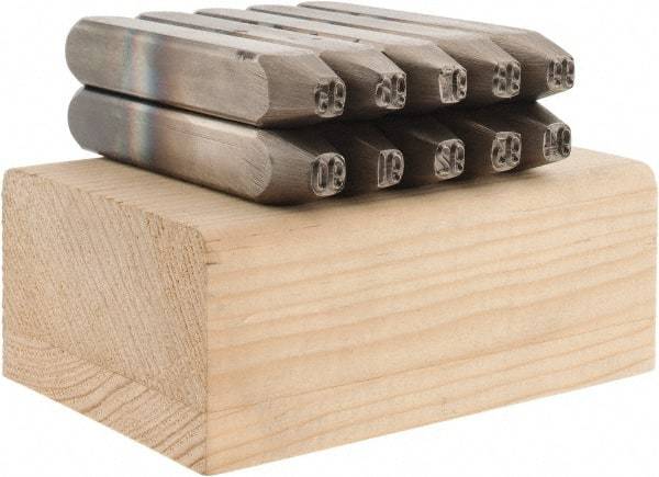 C.H. Hanson - 10 Piece, 3/16" Character Steel Stamp Set - Double Digit Figures, Double Digits - Strong Tooling