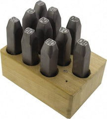 C.H. Hanson - 10 Piece, 1/4" Character Steel Stamp Set - Double Digit Figures, Double Digits - Strong Tooling