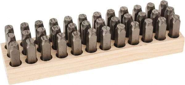 C.H. Hanson - 36 Piece, 1/2" Character Steel Stamp Set - Letters & Figures, Standard - Strong Tooling