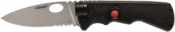 Coast Cutlery - 3-3/4" Blade, 8-1/2" OAL, Liner Lock Folding Knife - 4-3/4" Closed Length, Plastic - Strong Tooling