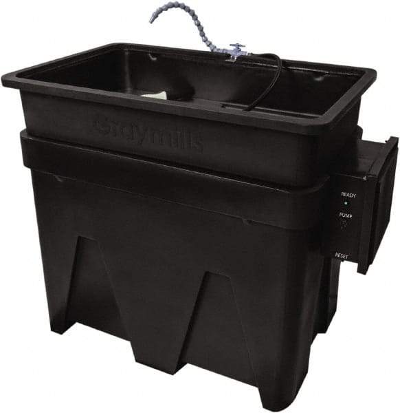 Graymills - Free Standing Water-Based Parts Washer - 30 Gal Max Operating Capacity, HDPE Tank, 43" Long - Strong Tooling