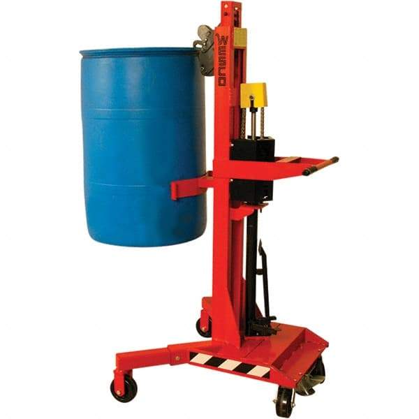 Wesco Industrial Products - 1,100 Lb Load Capacity, 30, 55 & 85 Gal Drum Grab - 41" Wide x 66" High, 4 Steel Wheels - Strong Tooling