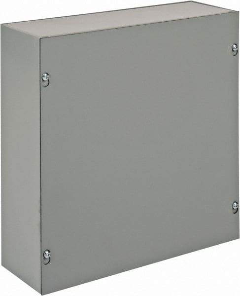 nVent Hoffman - Steel Junction Box Enclosure Screw Flat Cover - NEMA 1, 12" Wide x 12" High x 4" Deep - Strong Tooling