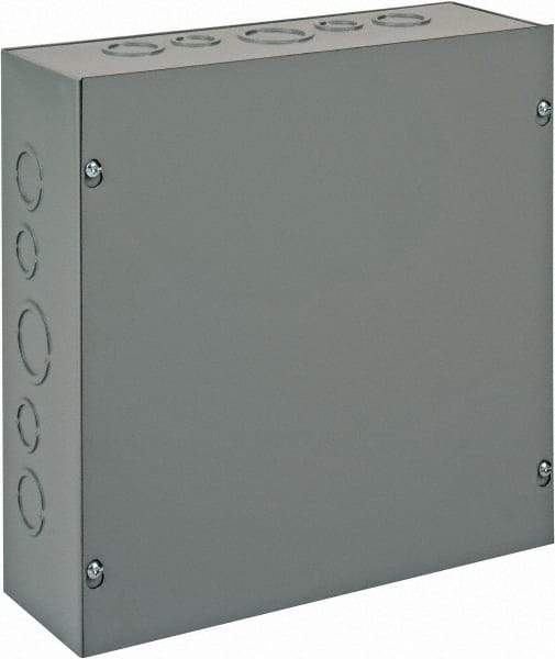 nVent Hoffman - Steel Junction Box Enclosure Screw Flat Cover - NEMA 1, 12" Wide x 12" High x 4" Deep - Strong Tooling