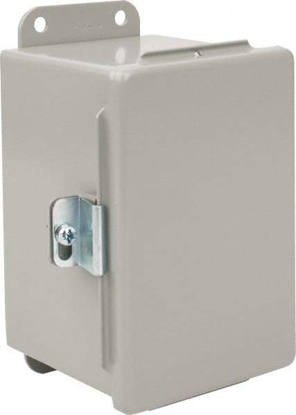 nVent Hoffman - Steel Junction Box Enclosure Hinge Flat Cover - NEMA 12, 13, 4" Wide x 6" High x 4" Deep - Strong Tooling