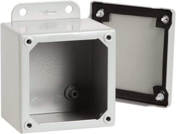 nVent Hoffman - Steel Junction Box Enclosure Screw Flat Cover - NEMA 12, 13, 6" Wide x 8" High x 3-1/2" Deep - Strong Tooling