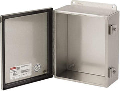 nVent Hoffman - Stainless Steel Junction Box Enclosure Hinge Flat Cover - NEMA 4, 12, 13, 4X, 14" Wide x 16" High x 6" Deep - Strong Tooling