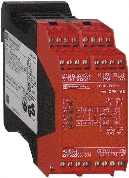 Square D - 24 VAC/VDC, 5 VA Power Rating, Standard Electromechanical & Solid State Screw General Purpose Relay - 6 Amp at 24 VAC/VDC, 1NC/4SS (Auxiliary) & 3NO - Strong Tooling