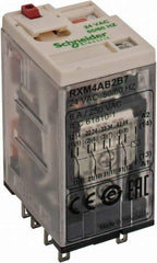 Square D - 14 Pins, 1.2 VA Power Rating, Ice Cube Electromechanical Plug-in General Purpose Relay - 6 Amp at 277 VAC, 4PDT, 24 VAC, 21mm Wide x 40mm High x 27mm Deep - Strong Tooling