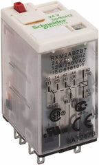 Square D - 8 Pins, 1.2 VA Power Rating, Ice Cube Electromechanical Plug-in General Purpose Relay - 12 Amp at 277 VAC, DPDT, 24 VAC, 21mm Wide x 40mm High x 27mm Deep - Strong Tooling